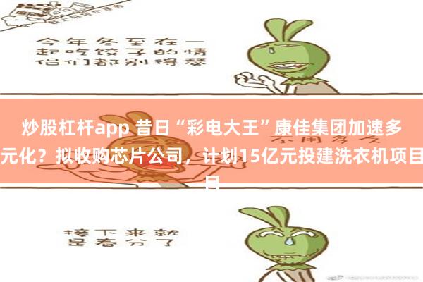 炒股杠杆app 昔日“彩电大王”康佳集团加速多元化？拟收购芯片公司，计划15亿元投建洗衣机项目